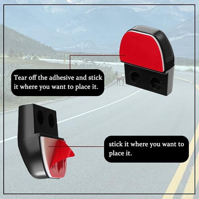 2PCS Deer Whistles for Car, Automotive Deer Warning Whistle Devices, Vehicle Warning Devices with Rubber Pads, Animal Warning Devices Avoids Collision Universal for Cars and Motorcycles