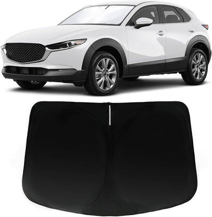 Windshield Sun Shade for Mazda CX-30 2019-2025 2026, Car Front Window Sunshade with 240T Sun Visor Protector Blocks UV Rays Heat Sun Shield Accessories (Mazda CX30)