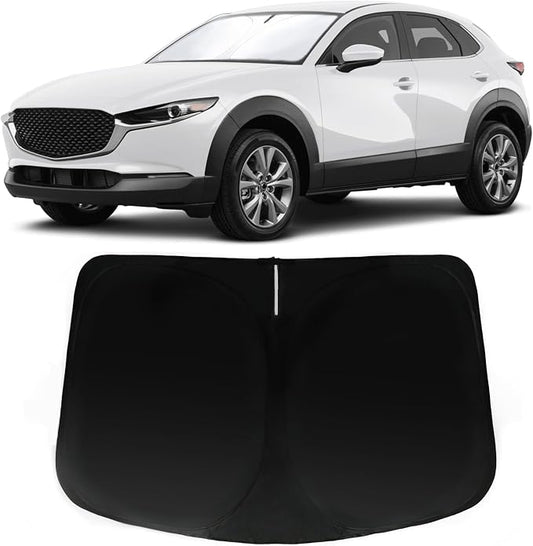 Windshield Sun Shade for Mazda CX-30 2019-2025 2026, Car Front Window Sunshade with 240T Sun Visor Protector Blocks UV Rays Heat Sun Shield Accessories (Mazda CX30)