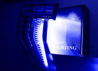iJDMTOY Ultra Blue LED Background Illumination Lighting Kit Compatible with 2021-up Ford F150 Side Fender Emblem