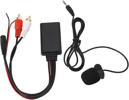 POCREATION Bluetooth AUX Module with Dual Cable Adapter and Built-in Hands-Free Microphone for Pioneer Car Stereo Systems