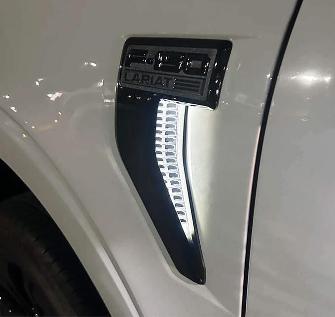 iJDMTOY Xenon White LED Background Illumination Lighting Kit Compatible with 2021-up Ford F150 Side Fender Emblem