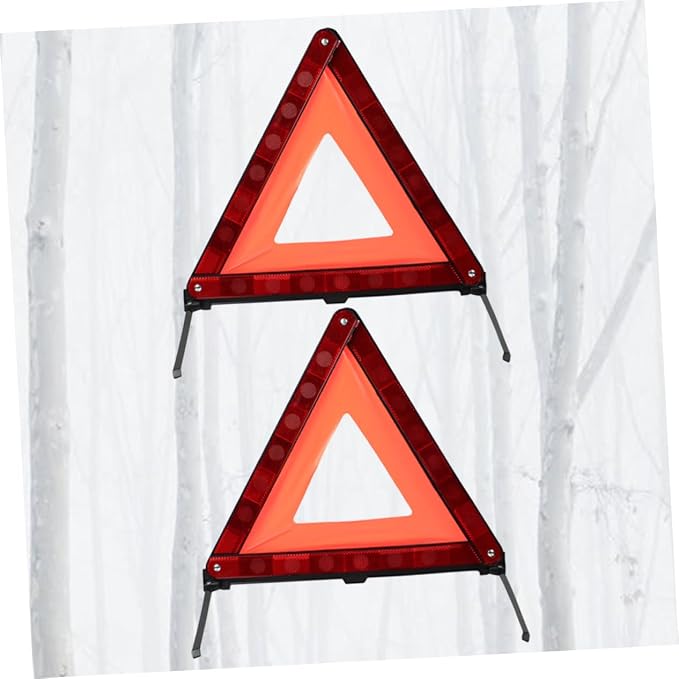 Roadside Hazard Warning Sign Kit 2pcs Triangle Warning Sign Led Triangle for Cars