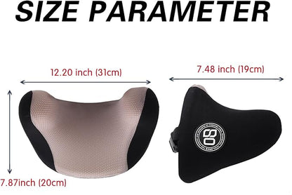 Really Cozy Car Headrest Pillow, Car Neck Pillow for Driving with Adjustable Strap, 100% Memory Foam and Breathable Removable Cover, Ergonomic Design - Car Pillow for Neck Pain Relief(Linen gray, 1PC)