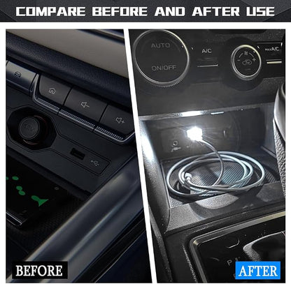 deemars 4PCS USB LED Car Interior Atmosphere Lamp, Car Night Lights, Mini USB LED Decoration Light Ambient Interior Light, Car Accessories Plug-in Interface Ambient Lighting Kit for Most Cars