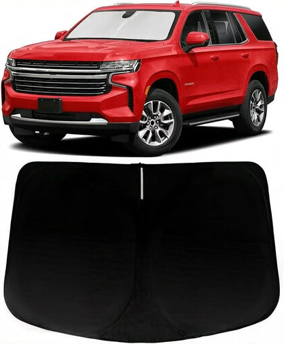 Windshield Sun Shade for Chevy Chevrolet Tahoe 2021-2025, Car Front Window Sunshade with 240T Sun Visor Protector Blocks UV Rays Heat Sun Shield Accessories