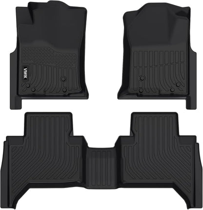VIWIK Floor Mats for Toyota Tacoma 2005-2015, Automotive All Weather Floor Liners Custom Fit Toyota Tacoma Car Mats 1st and 2nd Row, Front & Rear Non-Slip Odorless TPE