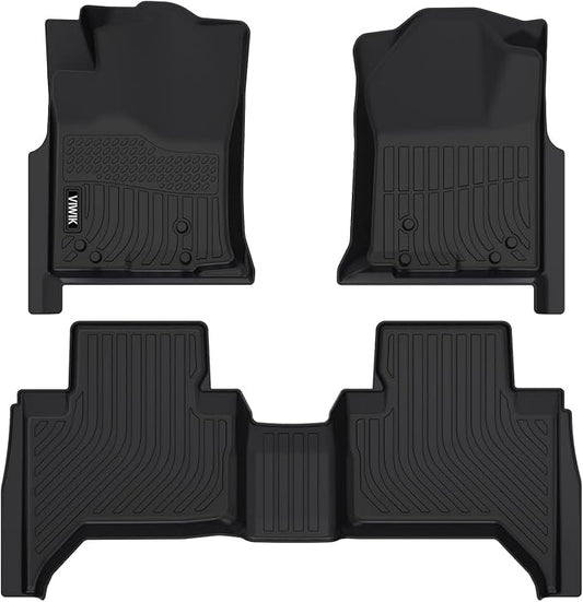 VIWIK Floor Mats for Toyota Tacoma 2005-2015, Automotive All Weather Floor Liners Custom Fit Toyota Tacoma Car Mats 1st and 2nd Row, Front & Rear Non-Slip Odorless TPE