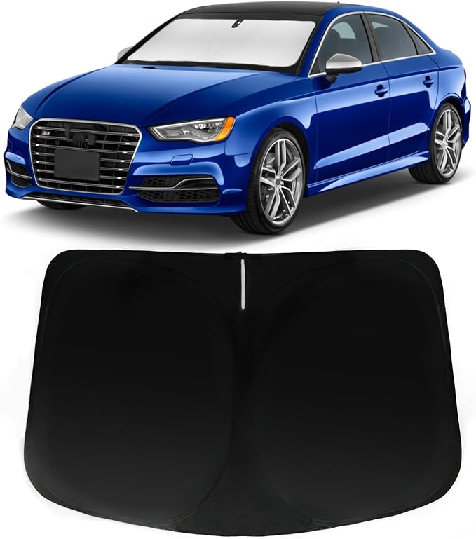 Windshield Sun Shade for Audi A3 2026 2025-2022, Car Front Window Sunshade with 240T Sun Visor Protector Blocks UV Rays Heat Sun Shield Accessories