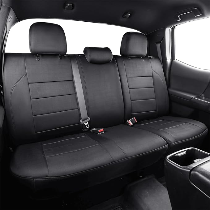 EKR Custom Fit Tacoma Car Seat Covers for Toyota Tacoma 2016 2017 2018 2019 2020 2021 2022 2023 Access Cab - Full Set, Neoprene (Black)