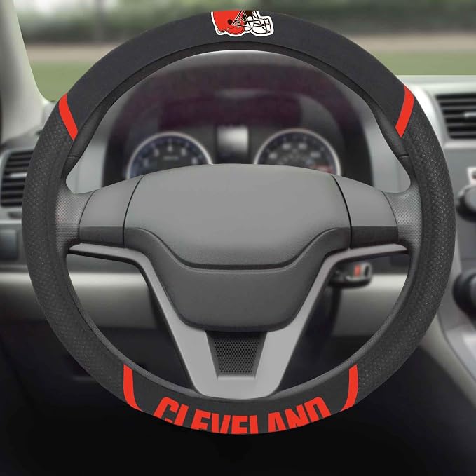 FANMATS NFL Unisex-Adult Embroidered Steering Wheel Cover