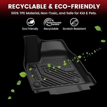 LASFIT Floor Mats & Backrest Mats & Cargo Mat for Nissan Leaf 2026, All Weather TPE Custom Fit Floor Liners Car Mats Accessories, Black
