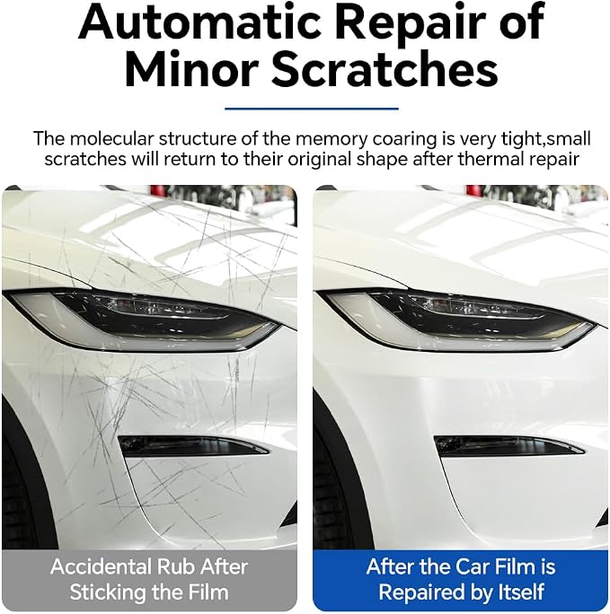 for Tesla Model X 2022-2025 TPU Anti-Scratch Car Paint Protection Film,Precut Front Bumper 8.5Mil Clear Self-Adhesive Invisible Waterproof PPF Film,for Tesla External Protective Accessories