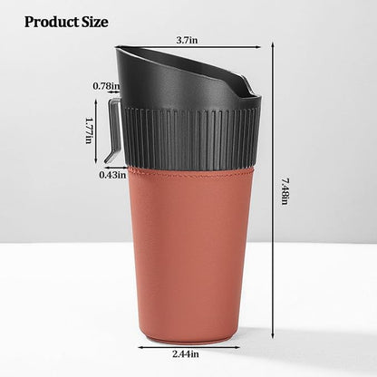 Car Trash Can, Mini Leakproof Vehicle Cup Holder Garbage Container Bin, Portable Automotive Interior Door Trash Storage Organizer Accessories, Universal for Sedan Truck SUV (Orange)