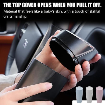 Osilly Car Trash Can with Lid, Mini Portable Leakproof Automotive Garbage Bin Multipurpose Organizers and Storage, Universal for SUV, Truck, RV, Home, Office, Kitchen, Bedroom and More（Black）