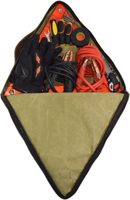 Waterproof Waxed Canvas Emergency Case For Roadside Preparedness Travel, RV, Camping, Car Handmade by Hide & Drink