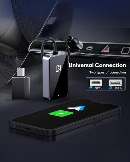 2025 Upgraded Wireless carplay Adapter for iPhone, for Apple carplay Wireless Adapter, Plug & Play, for iPhone iOS 10+/ for Android 11+