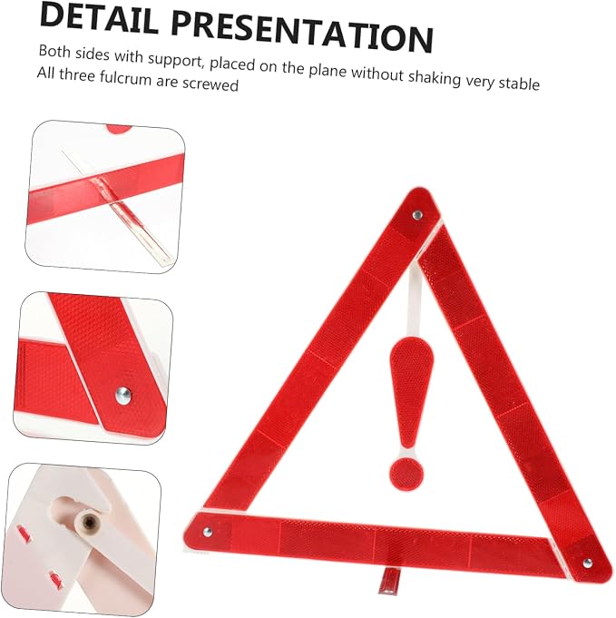 2pcs Car Warning Sign Road Safety Triangle Reflectors Car Safety Triangle Tripod Kit