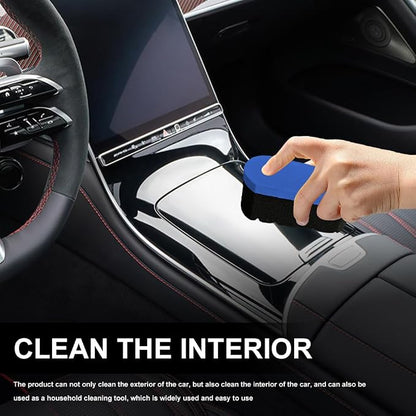 2PCS Tire Waxing Applicator Pad, Sponge Pad, Easy Grip Hex Logic Tire Shine Dressing Applicator Sponge, Car Durable and Reusable Cleaning Foam Sponges for Wheel Tire Polishing (Blue)