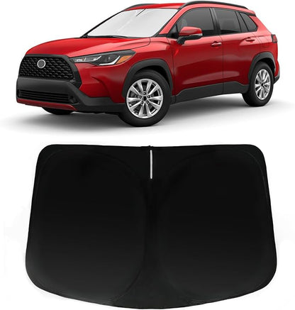 Windshield Sun Shade for Toyota Corolla Cross 2022-2025 2026, Car Front Window Sunshade with 240T Sun Visor Protector Blocks UV Rays Heat Sun Shield Accessories