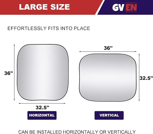 GVEN Windshield Sun Shade Car Sunshade Truck Accessories Large-Size Front Window Shades Windshield Cover Visor for Full-Size MPVs, Vans, Trucks, SUVs, Tesla (Silver, L)