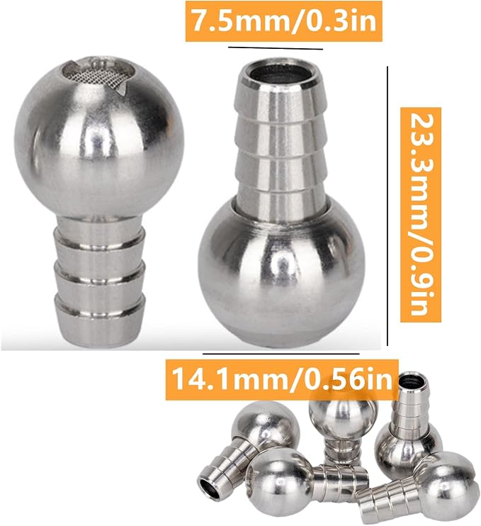 4-Pack Stainless Steel Foam Cannon Straw Weights | Replacement Sinkers & Dip Tube Heads, For Pressure Washer Foam Cannons, Car Foam Blasters & Snow Foam Lances