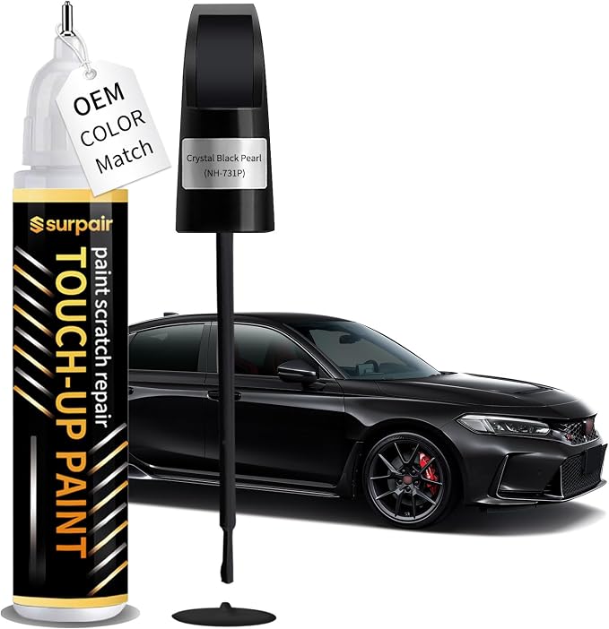 Crystal Black Pearl NH-731P Touch up Paint for Honda OEM Color Match Car Scratch Repair Kit for Nicks & Chips Scratches Quick & Easy Paint Fix 2-In-1 Car Scratch Remover Pen