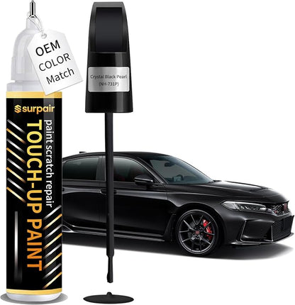 Crystal Black Pearl NH-731P Touch up Paint for Honda OEM Color Match Car Scratch Repair Kit for Nicks & Chips Scratches Quick & Easy Paint Fix 2-In-1 Car Scratch Remover Pen