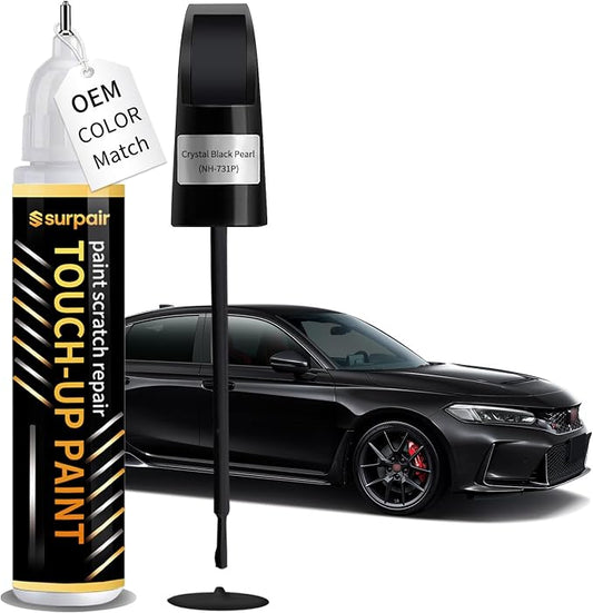 Crystal Black Pearl NH-731P Touch up Paint for Honda OEM Color Match Car Scratch Repair Kit for Nicks & Chips Scratches Quick & Easy Paint Fix 2-In-1 Car Scratch Remover Pen