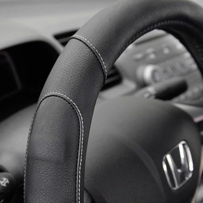 Motor Trend Ergonomic Steering Wheel Cover/Protector for Small Size Steering Wheels in Cars, SUVs, Boats (13.5-14.5") (Drive Pro Comfort Grip (Black/Gray Stitching))