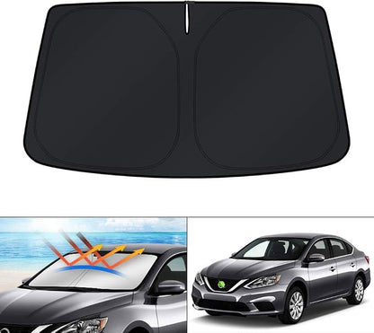 KUST Windshield Sun Shade for Nissan Sentra Accessories 2013-2019 Window Shade Sun Visor Protector Foldable Blocks UV Rays Keep Your Car Cooler
