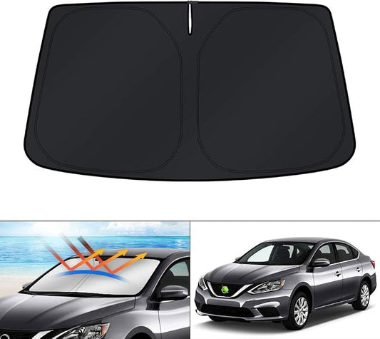 KUST Windshield Sun Shade for Nissan Sentra Accessories 2013-2019 Window Shade Sun Visor Protector Foldable Blocks UV Rays Keep Your Car Cooler