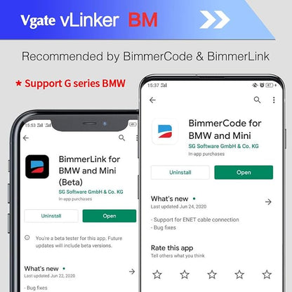 Vgate vLinker BM OBD2 Bluetooth Code Reader for Android & Windows, OBDII Scan Tool for BimmerCode