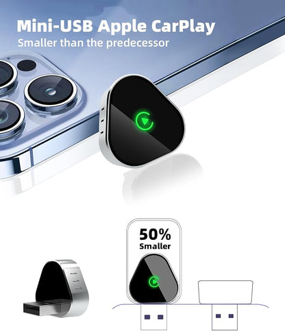 Wireless Apple CarPlay Adapter,Upgrade Apple CarPlay Adapter Mini Design for Car Wired to Wireless CarPlay Plug-and-Play, Compatible with OEM Wired CarPlay Vehicles & iOS 10+
