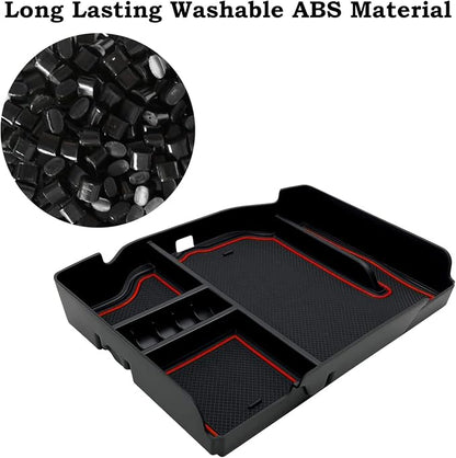 Center Console Organizer fit for Dodge RAM 1500 2500 3500 2025 2024 2023 2022 2021 2020 2019 Accessories Interior Storage Box Armrest Storage Tray (Red) NOT FIT for 40/20/40 Split Bench Seat