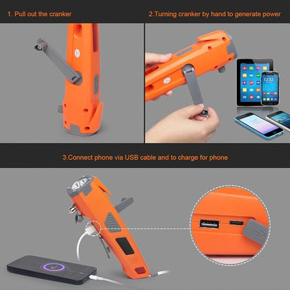 LUXON Emergency Tool,8-in-1 Car Safety Tool:Window Breaker,Seat Belt Cutter,LED Flashlight Rescue Tool USB Charger,SOS Light, Hand Cranking Charge, Magnetic for Vehicle Escape/Field Survival,Hiking