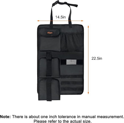 MYDAYS 2 Pack Tactical Seat Back Gun Rack, Camo Front Seat Gun Organizer with Molle Panel Vehicle Gun Holder for Hunting Rifles/Shotguns (Black)