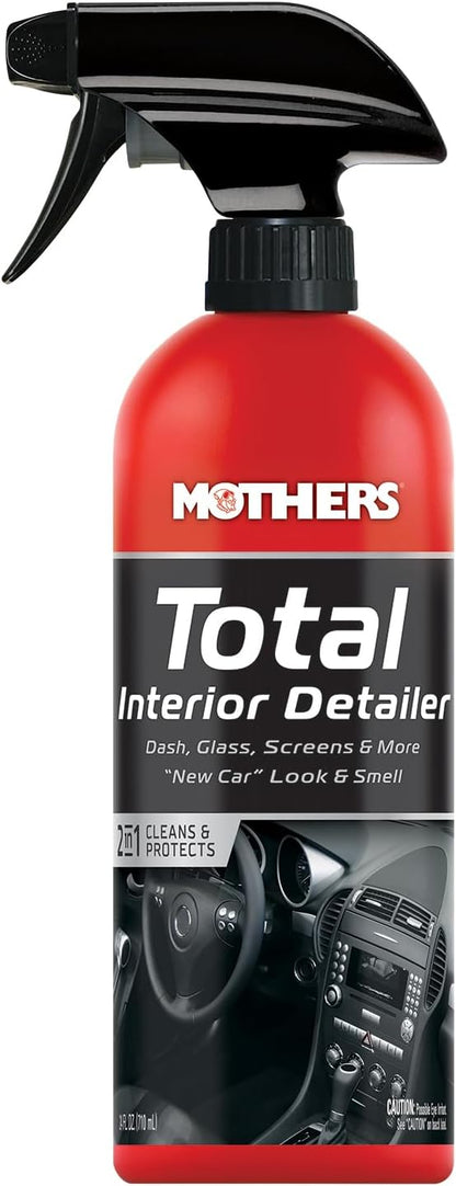 Mothers Total Interior Detailer, 24 oz. — Cleans & Protects Dash, Glass, Screens & More, Safe Ammonia-Free Formula Removes Dirt, Oily Film & Fingerprints Without Streaks or Residue (05434)