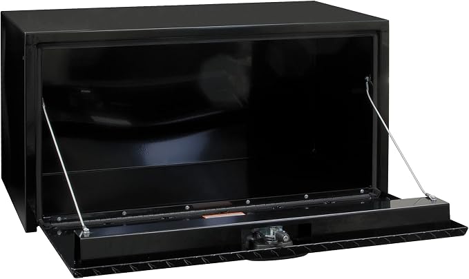 Buyers Products 1702503 Black Steel Underbody Truck Box - Weatherproof Storage Container with Aluminum Diamond Tread Door & Compression Latch, 18 x 18 x 30 Toolbox for Trucks and Trailers, Made in USA