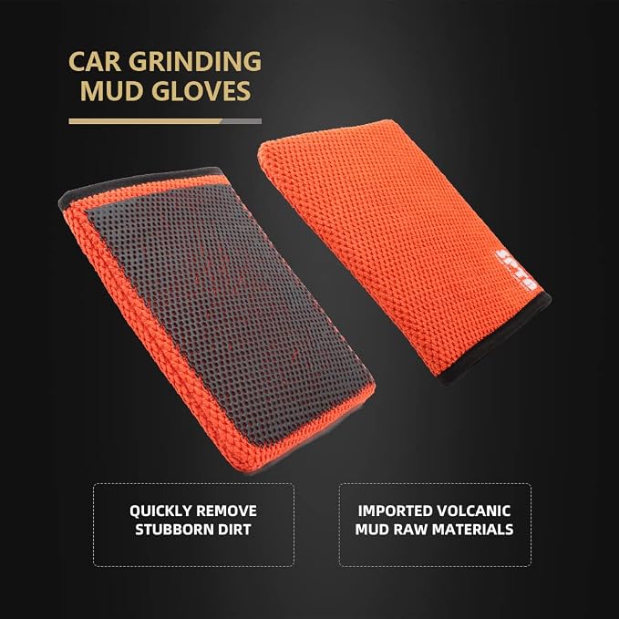 SPTA Clay Mitt, Pro Medium Grade Clay Bar Infused Mitt, Car Detailing Glove Quickly Removes Debris from Your Paint, Glass, Wheels, & More -CB306