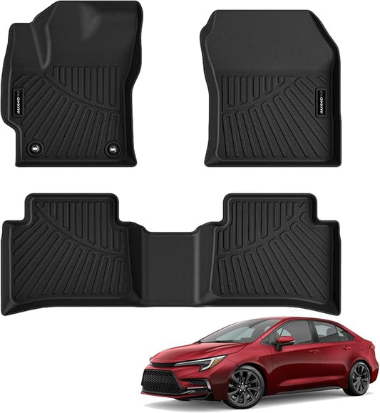 All Weather Floor Mat Fit for Toyota Corolla(Include Hybrid Exclude Hatchback) 2026 2025-2020 TPE Rubber Liners Corolla Accessories All Season Guard Odorless Anti-Slip Liner Black
