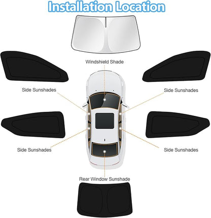 KUST Car Window Shades for Nissan Altima Platinum 2019-2025 Windshield Sun Shade Side Window Cover UV Block Privacy Protection Accessories for Camping Blackout Rear Back Full Set 6PCS