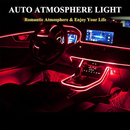 El Wire Red Neon Lights 16FT/5M Car Interior Led Strip Light USB 5V for Car Garden Party Decoration