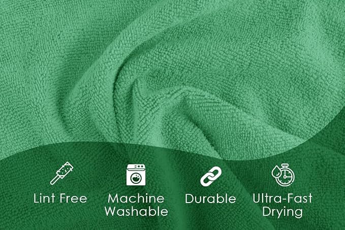 Avalon Towels Microfiber Cleaning Cloths (Value Pack of 48) - Size 16 x 16 Inches, Highly Absorbent Cleaning Rags, Lint Free, Reusable and Washable, Microfiber Towels for Cars