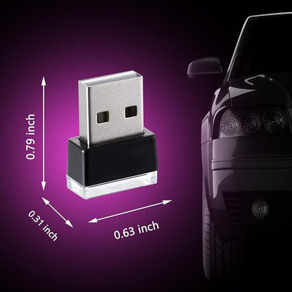 2 Pcs USB LED Car Interior Atmosphere Lamp, Night Light Led Decoration Light Ambient Lighting Kit Interior Led Lights, Portable Vehicle Ambient Lighting Kit for all Car Interior Accessorie Pink Purple