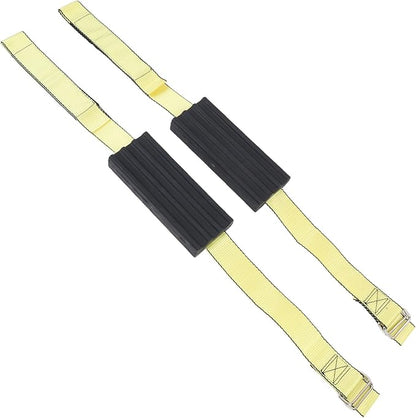 2 Pcs Tire Traction Straps with Work Gloves, Emergency Anti Slip Traction Straps for Trucks and Large SUVs, Non Slip Design for Snow Mud Ice Recovery