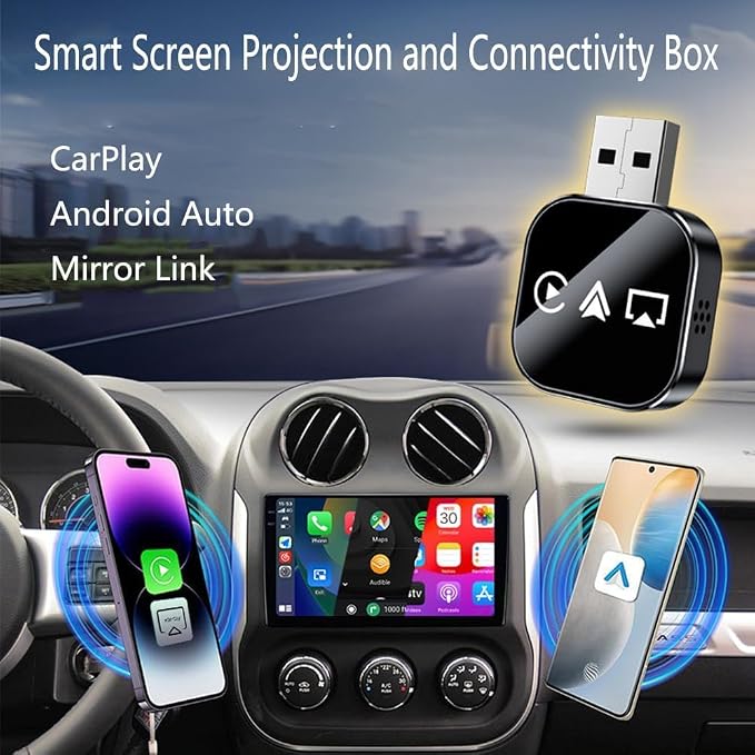 2026 Upgrade 3 in 1 Wireless CarPlay Adapter (for Android)