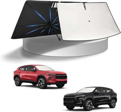 KUST Sun Shade Umbrella for Chevrolet Trax 2024-2026 | Custom Fit Windshield Sunshade | Foldable Sunshade with Bendable Handle | Blocks Heat & UV Scratch Resistant Keep Car Cool Sunshield