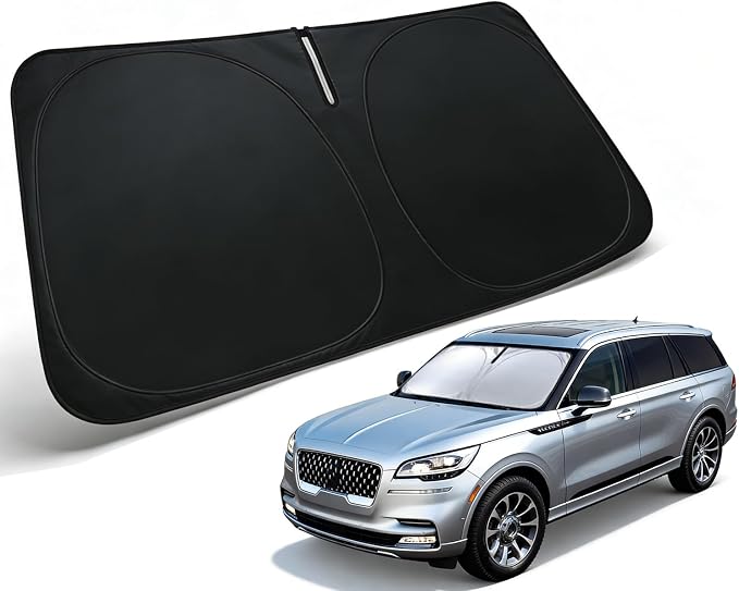 Windshield Sun Shade for 2020-2026 Lincoln Aviator Accessories, Car Front Window Sun Visor Protector & Heat Shield | 240T Sunshade Protection Blocks UV Rays Keep Your Car Cooler