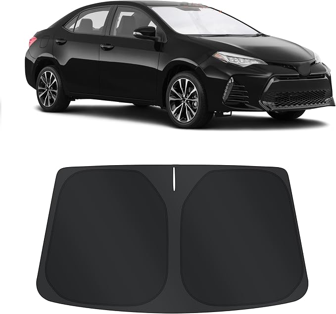 TINGLU Sun Shade for Toyota Corolla 2014-2019 Accessories Windshield Sun Shade Window Shade UV Rays Protection Sun Visor Cover with Steering Wheel Sunshade Storage Bag